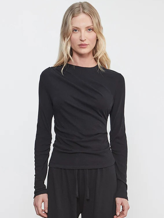 Cashmere Draped L/S Crew