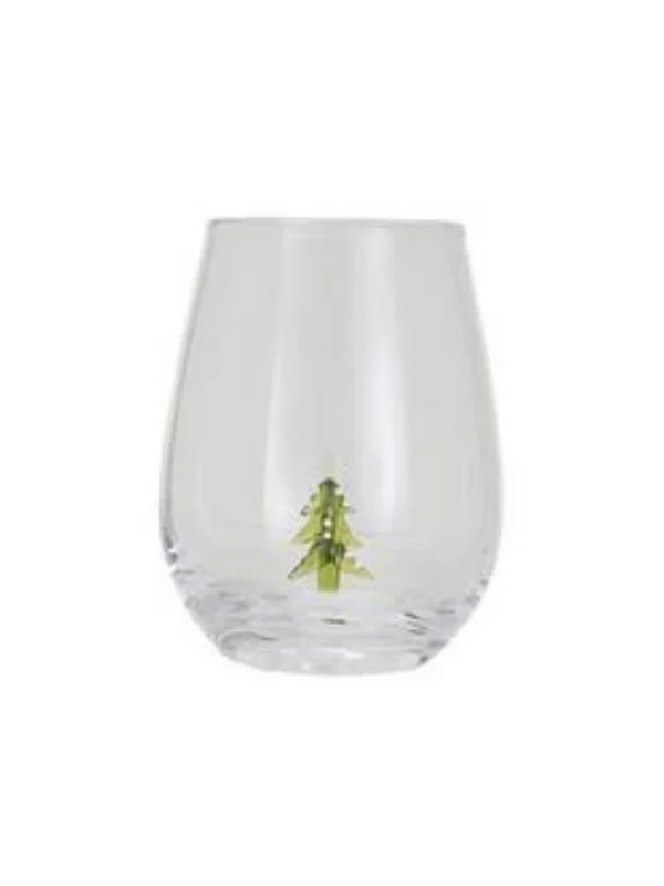 Stemless Wine Glass w/ Holiday Figure Inside, 8 Styles