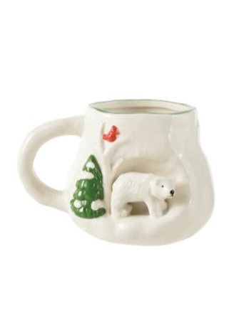 14 oz Hand-Painted Stoneware Mug w/ 3D Scene