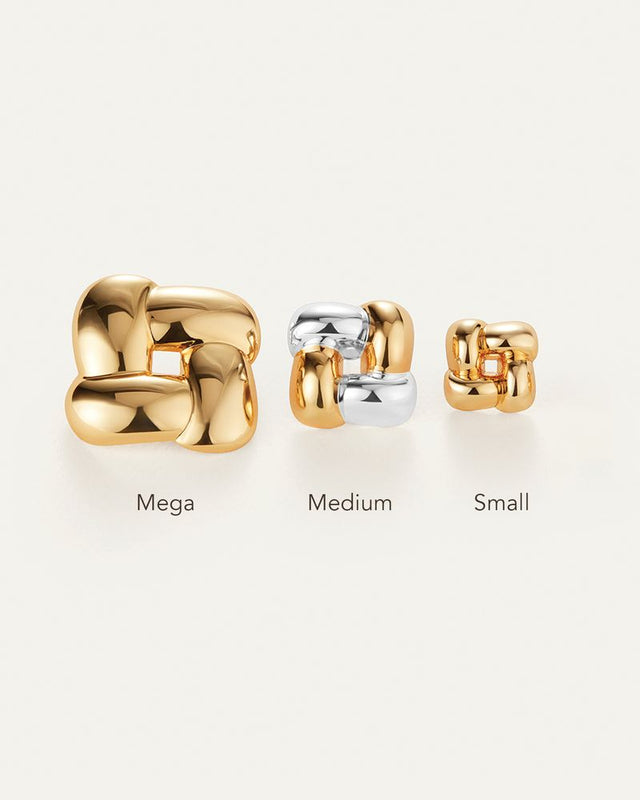Small Woven Square Earrings