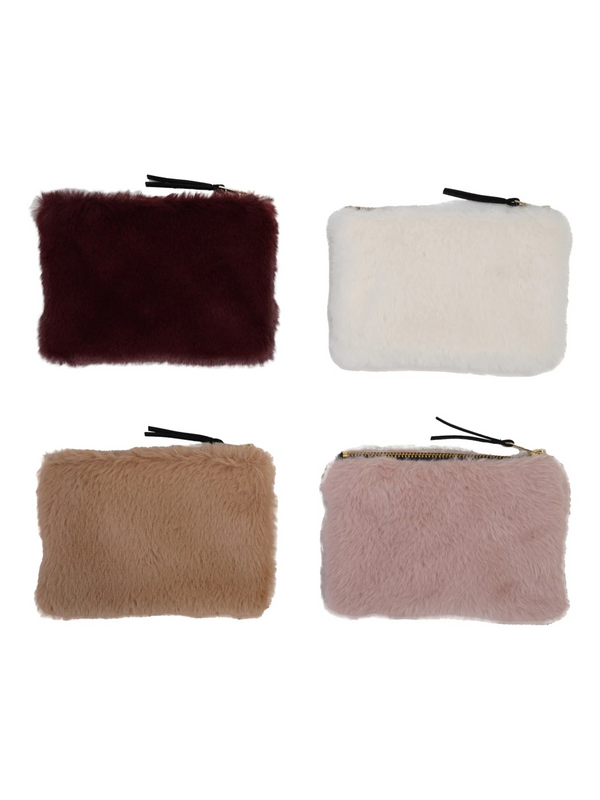 Faux Fur Zipper Pouch