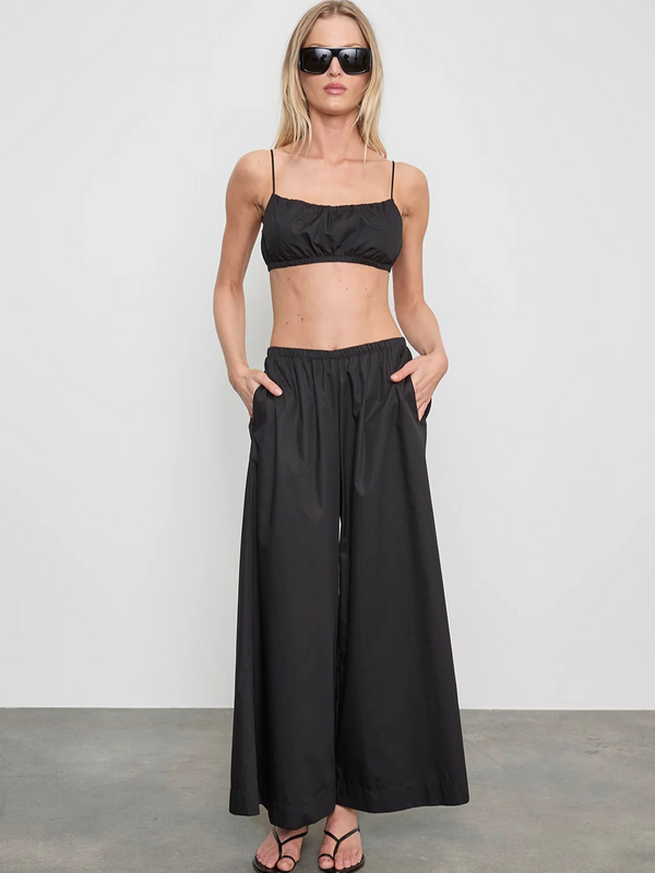 Cotton Cropped Palazzo Pant