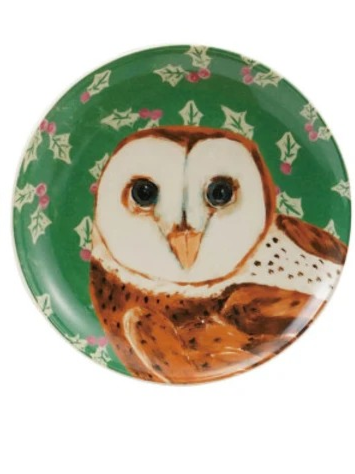 Stoneware Plate w/ Holiday Pattern/Animal