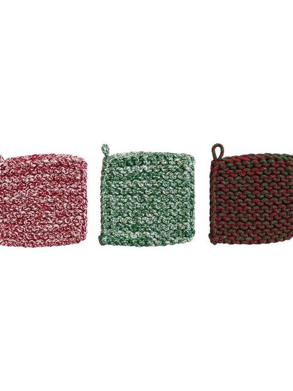 Melange Cotton Crocheted Pot Holder