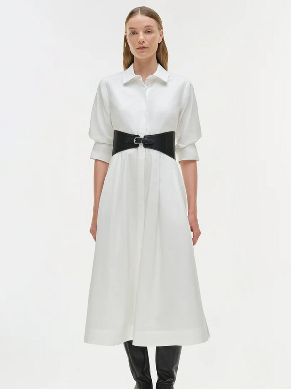 Olson Belted Cotton Midi Dress