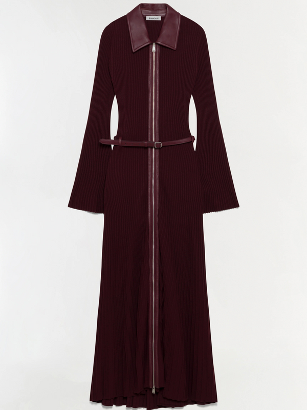 Ismelle Collared Knit Midi Dress