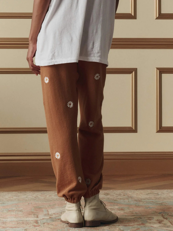 The Stadium Sweatpant W/ Floating Daisy Embroidery