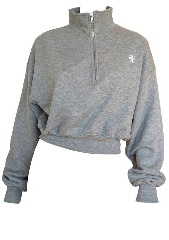 Cropped Half-Zip Sweatshirt