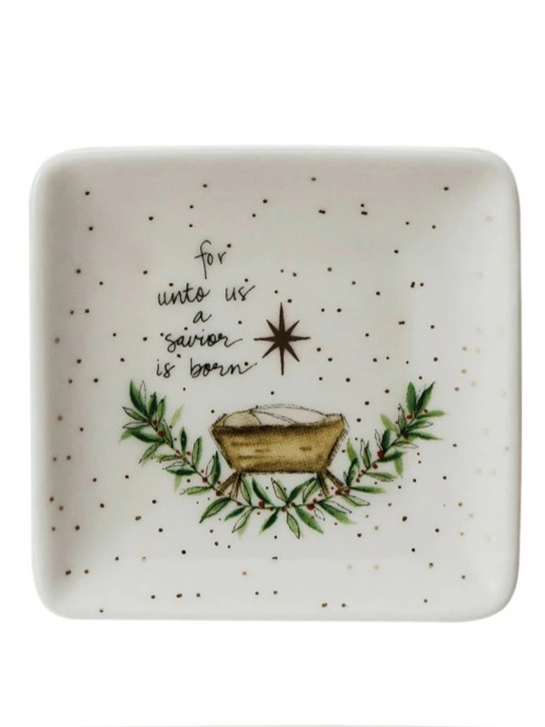 Stoneware Dish w/ Gold Electroplating