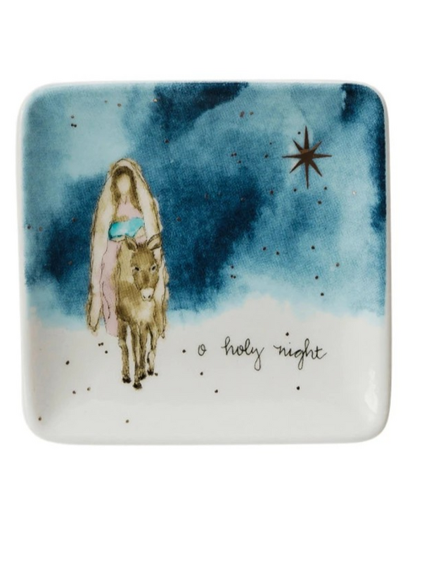 Stoneware Dish w/ Gold Electroplating