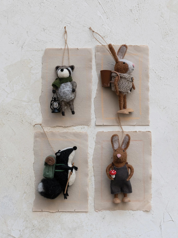 Handmade Wool Felt Forest Animal Ornament
