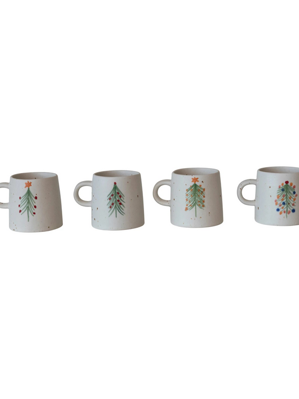 12 oz Stoneware Mug w/ Christmas Tree