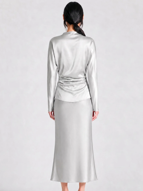 Ida Charmeuse Draped Top