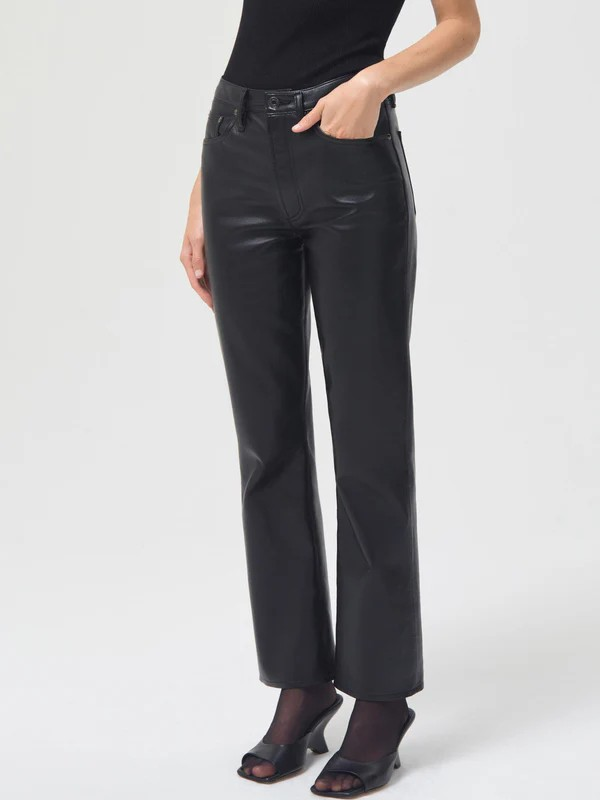 Recycled Leather Relaxed Boot Pant