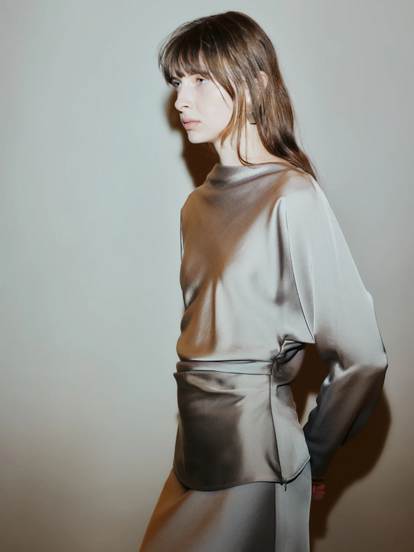 Ida Charmeuse Draped Top