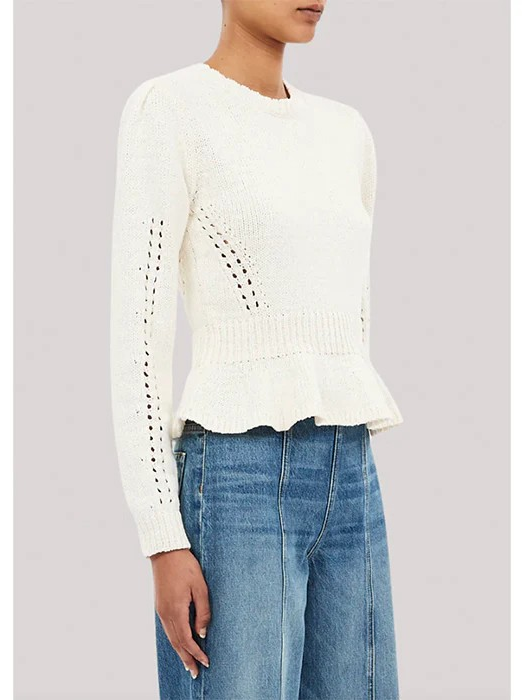 Aurelie Long Sleeve Peplum Pullover