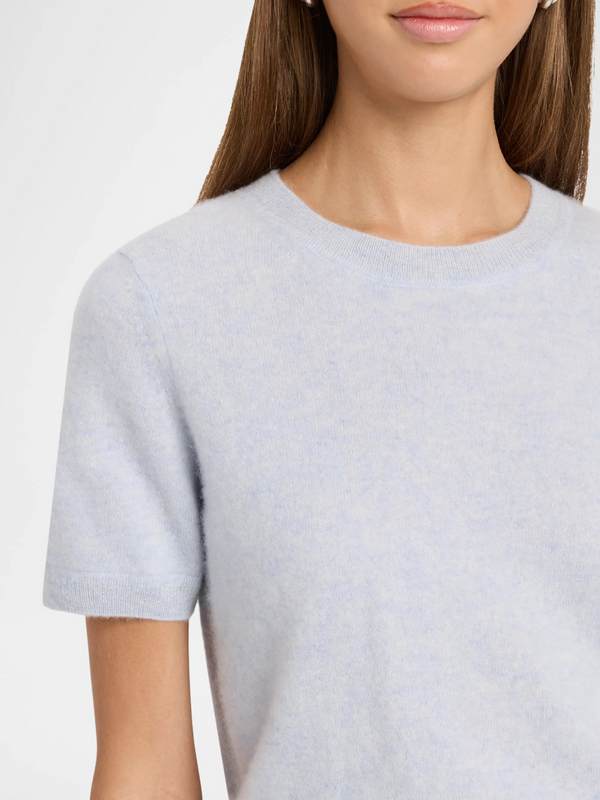Cashmere Short Sleeve Cropepd Pullover