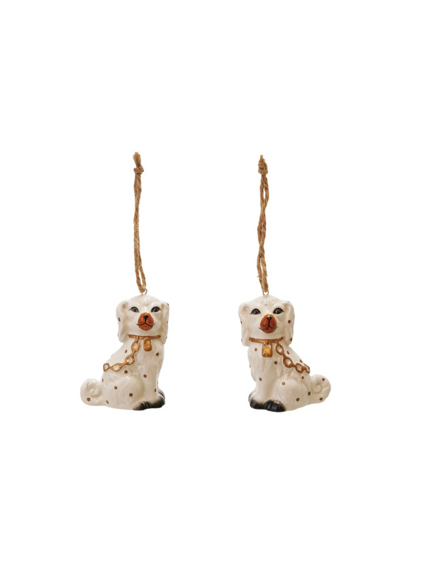 2-3/4"H Ceramic Staffordshire Dog Ornament