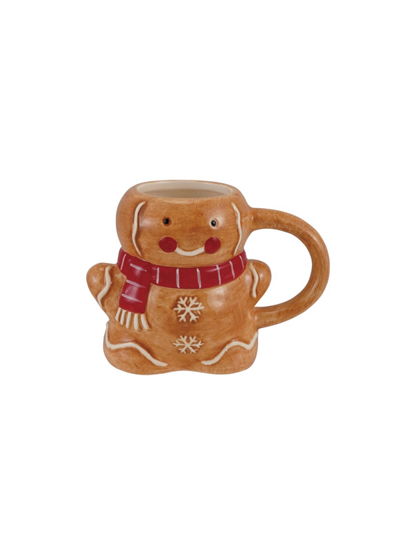 10oz Hand-Painted Ceramic Gingerbread Mug