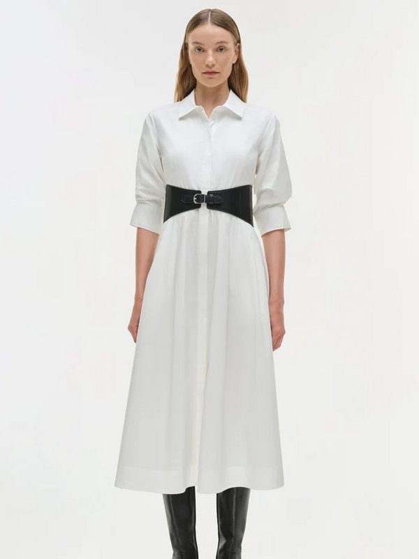 Olson Belted Cotton Midi Dress