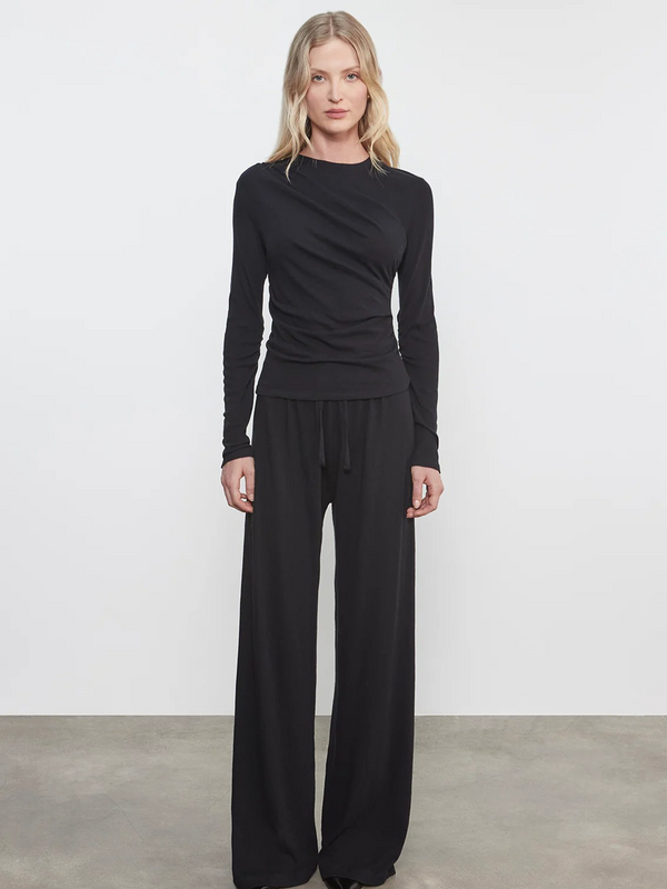 Cashmere Draped L/S Crew