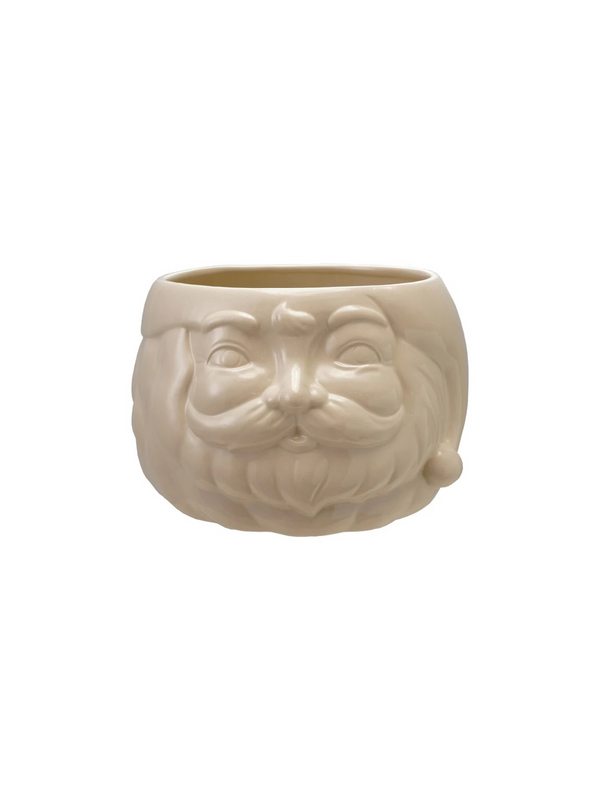 Stoneware Santa Head Shaped Bottle Cooler/Container
