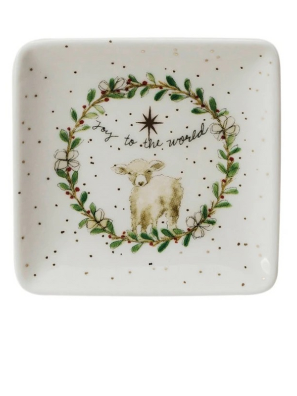 Stoneware Dish w/ Gold Electroplating