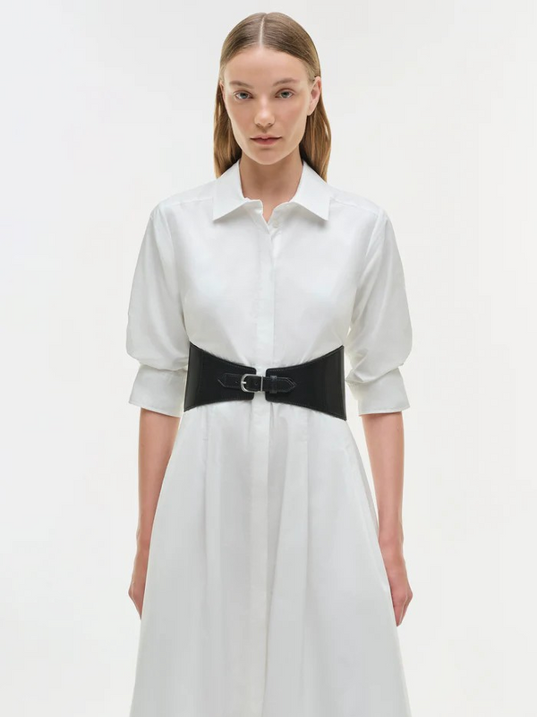 Olson Belted Cotton Midi Dress