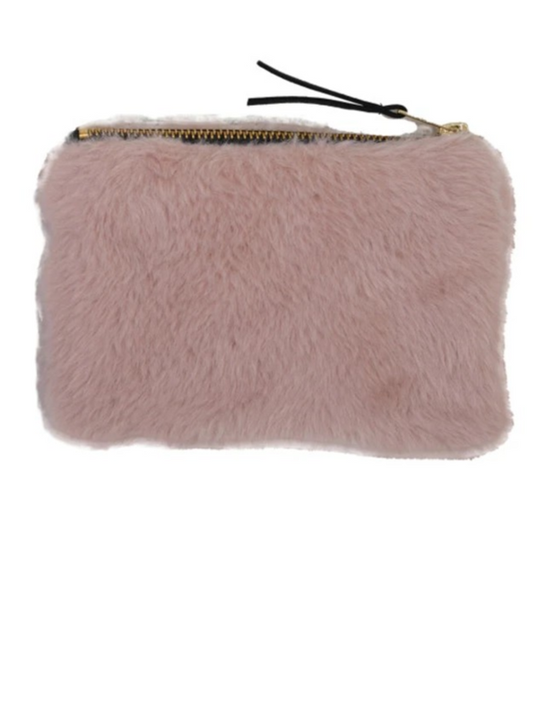 Faux Fur Zipper Pouch