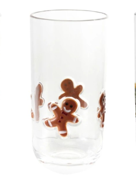 18 oz Acrylic Drinking Glass w/ Embedded Holiday Icons