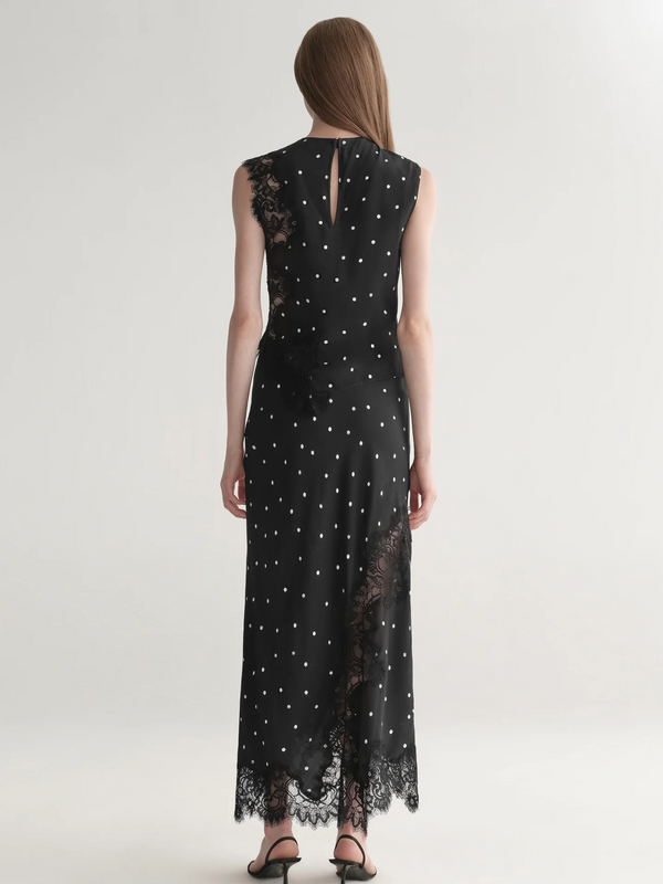 Gracie Polka Dot Crepe and Lace Top