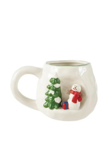 14 oz Hand-Painted Stoneware Mug w/ 3D Scene