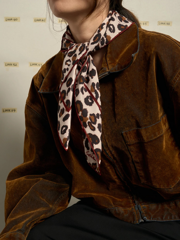 "Spot Chic" Silk Bandana Scarf - Leopard