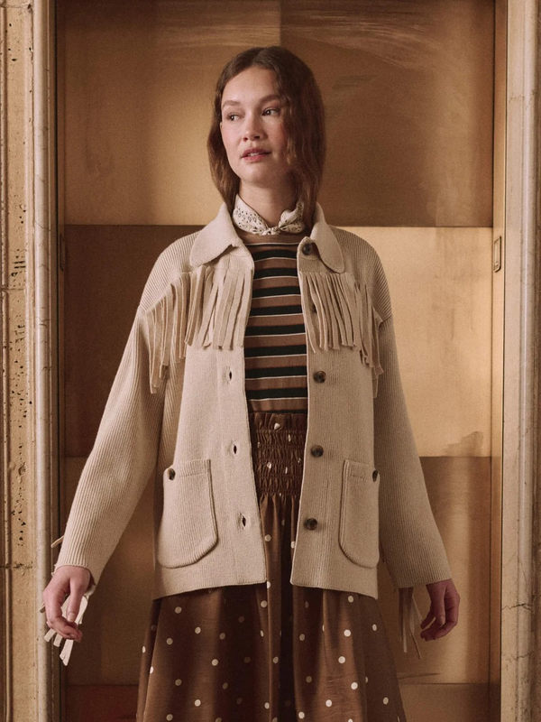The Western Fringe Sweater Jacket