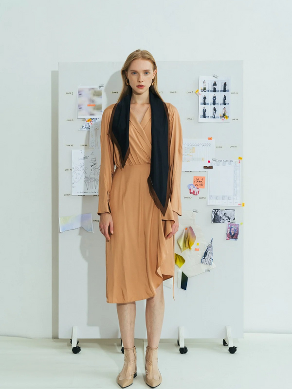 "Satin" Silk Neck Scarf - Black