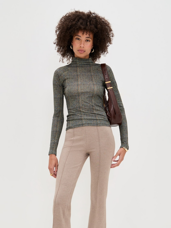 Shaw Paneled Long Sleeve Turtleneck Tee