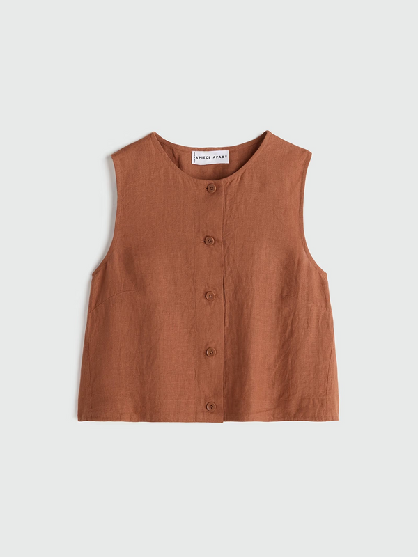 Godet Linen Tank