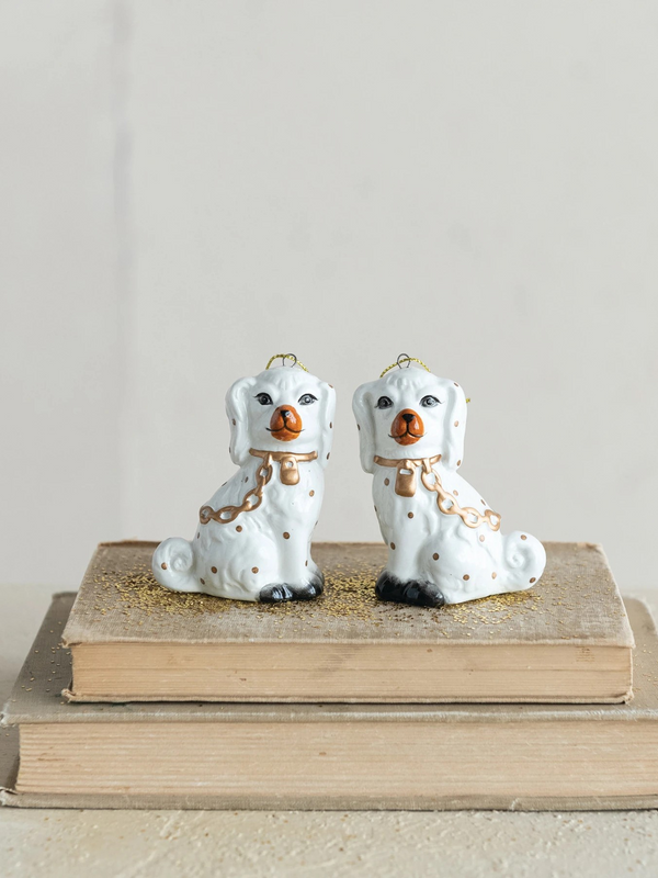 2-3/4"H Ceramic Staffordshire Dog Ornament