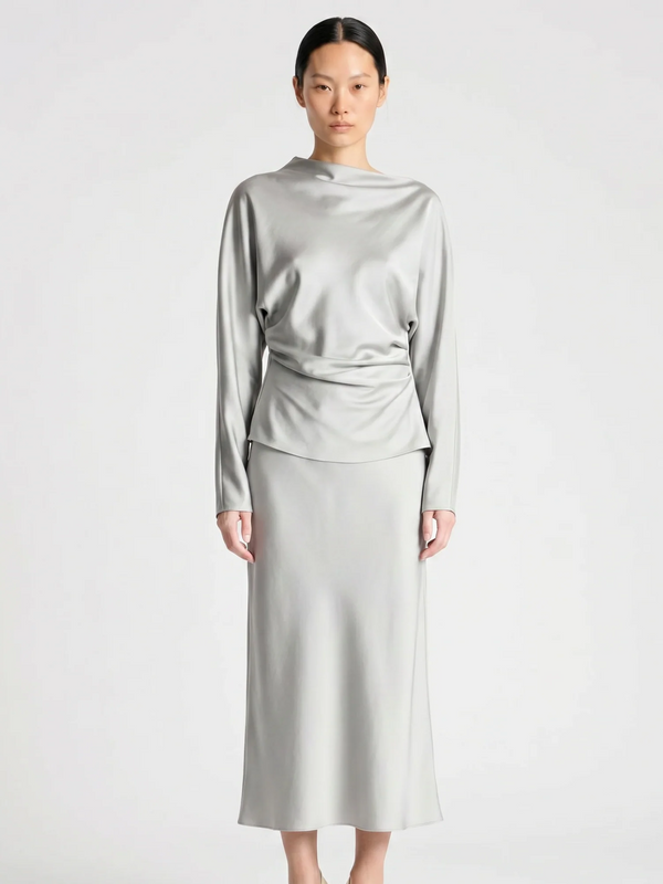 Ida Charmeuse Draped Top