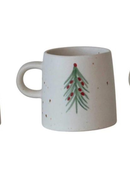 12 oz Stoneware Mug w/ Christmas Tree