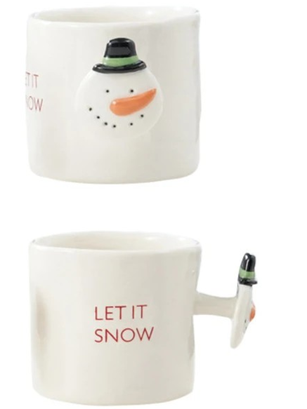 12oz Hand-Painted Stoneware Mug w/ Holiday Icon & Saying