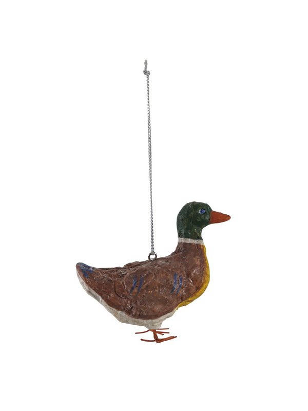 Handmade Paper Mache Vintage Mallard Ornament