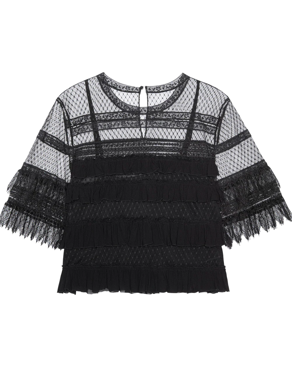 The Winter Mesh Flounce Top