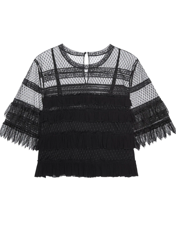 The Winter Mesh Flounce Top