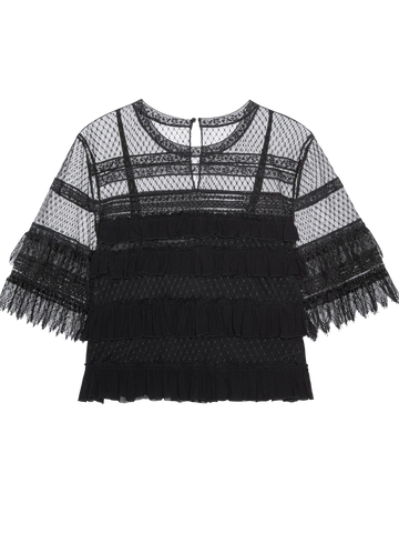 The Winter Mesh Flounce Top