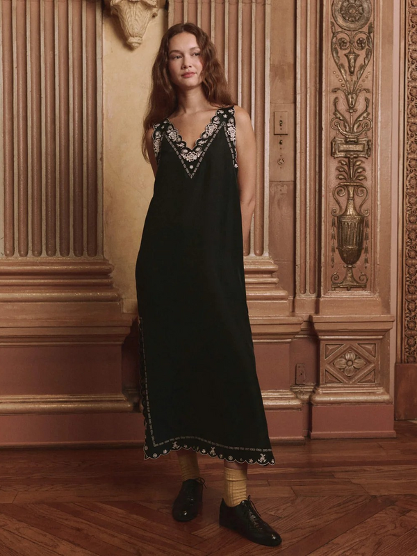 The Embroidered Floral Slip Dress