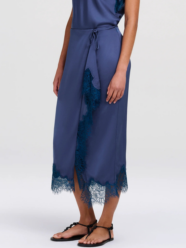 Bree Satin and Lace Midi Skirt