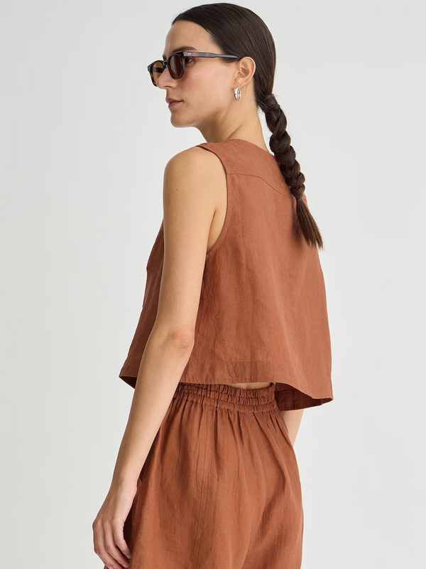 Godet Linen Tank