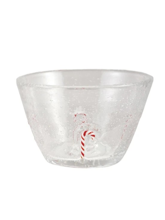 Glass Bowl w/ Embedded Holiday Icons