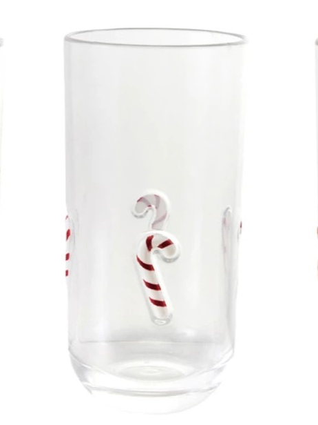 18 oz Acrylic Drinking Glass w/ Embedded Holiday Icons